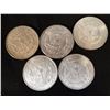 Image 2 : 5 Morgan dollars, all 1889, some near AU