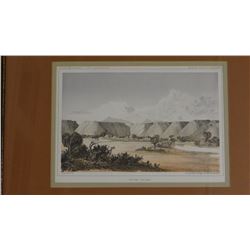 U.S.P.R.R. Exp & Surveys, Sarony, Major & Knapp, lithograph, Teton Valley, 7" x 10", framed