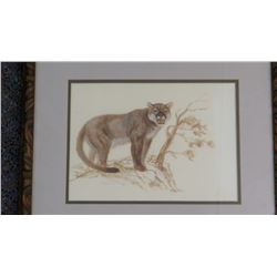Les Peters, acrylic, The Lion, 8" x 11", framed