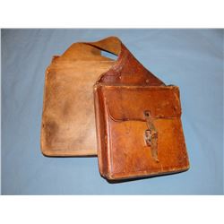 Doctor's saddle bags with leather drug and instrument cases, ca. 1880-1910