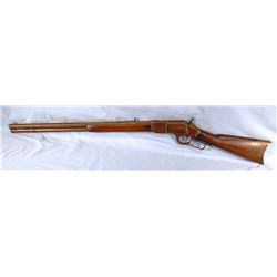 Win 1873, .38 cal., s#203801R, 24" oct., missing dust cover, dark bore, some repairs. Made 1885.