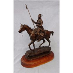 Earle Heikka, bronze, Cree Brave, 19" h