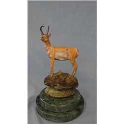 Earle Heikka, painted bronze, Silent Sentinal, #20/100, 1938, marble base, shows some loss of patina