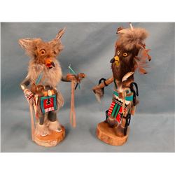 2 Kachina dolls:   Grey Owl  signed B. Begay, 10-1/2 h (Navajo); AND  Owl  12 h (Navajo)