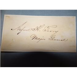 Alfred Terry, Major General, cut autograph with authenticity