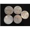 Image 2 : 5 Morgan dollars, all 1889, some near AU