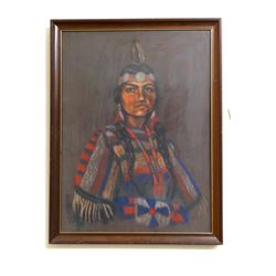 Violet Butterfly, Miss Indian America/Miss Blackfeet, 24" x 18", framed