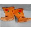 Image 1 : High-top ladies moccasins, beaded roses on toe and tops, side stitched, Flathead, Fields Collection