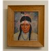 Image 1 : Olive Wiprud, oil, Sacagawea portrait, 14" x 12", framed