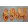 Image 1 : 2 pair beaded moccasins, Chippewa Creek beaded moccasins, show wear