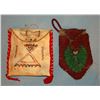 Image 1 : Older Plains Indian beaded bag with some bead loss, 5" x 8", rawhide with trade cloth trim, 6" x 8"