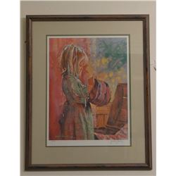 Jessica Zemsky, signed print, Jenny in the Attic, #34/950, 20  x 15 , framed