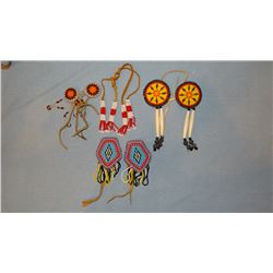 Beaded braid ties, 4 sets, Plains  Indian, contemporary