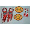 Image 1 : Beaded barrettes, 2 pair beaded earrings, contemporary