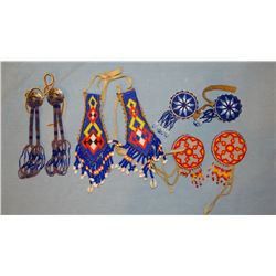 4 pair beaded braid ties, contemporary