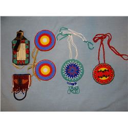 5 pcs. Beaded necklaces, braid ties and other