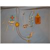 Image 1 : 4 beaded pcs., shell necklace, 2 other necklaces, braid ties