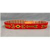 Image 1 : Red beaded belt w/green and yellow arrows design, Fields Collection