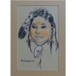 Nancy McLaughlin, acrylic, Little Warrior, 8" x 5", framed, purchased at CMR Auction.
