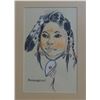Image 1 : Nancy McLaughlin, acrylic, Little Warrior, 8" x 5", framed, purchased at CMR Auction.