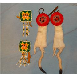 Beadeded braid ties, 1 with ermines,