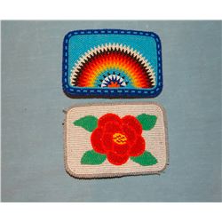 2 Beaded belt buckles, Plains Indian, contemporary, 1 by Jackie Limberhand, N. Cheyenne