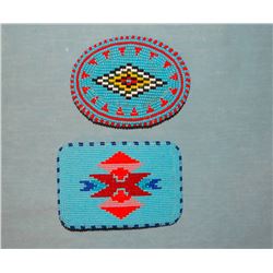 2 Beaded belt buckles, Plains Indian, contemporary, 1 by Genevieve Stump, Blackfeet