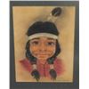 Image 2 : Davis Bull Bear, pastels, Native American children, 2 pcs., both 9" x 12", framed
