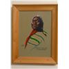 Image 1 : John Segesman, acrylic on board, Wolf Caller, inscription and biography of piece on back signed by a