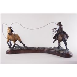 Jay Contway bronze sculpture, Changing Horses,