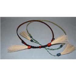 2- braided horsehair hatbands, made in Mike Durfee State Prison, Springfield, South Dakota