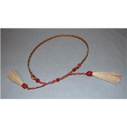 Braided horsehair hatband, made in Mike Durfee State Prison, Springfield, South Dakota