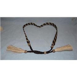 Braided horsehair hatband, Spainsh weave, made in Mike Durfee State Prison, Springfield, South Dakot