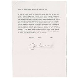 John Lennon Signed Document