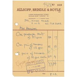 George Harrison Signed Receipt