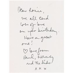 Paul McCartney Signed Birthday Card
