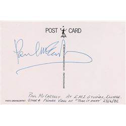 Paul McCartney Signed Postcard