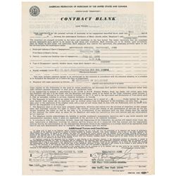 Thelonious Monk Signed Document