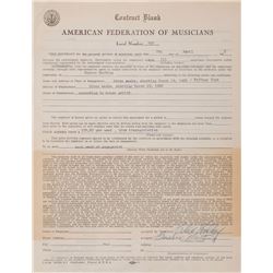 Billie Holiday Signed Document