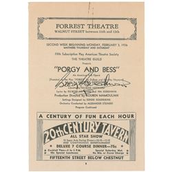 George Gershwin Signed Playbill Page