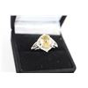 Image 2 : 2.40CT OVAL CITRINE DINNER RING WITH 4 DIAMONDS, VS CLARITY, STERLING SILVER, INCLUDES $450