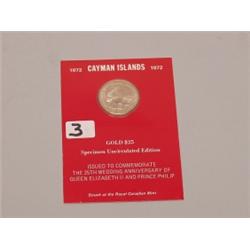 Caymans 1972 Gold Coin