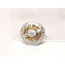 Antique English Gold & Enamel Brooch