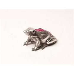 English Sterling Frog Pincushion 1910