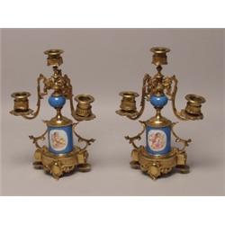 Pr Antique Gilt  Candle Stands