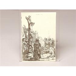 Rembrandt Etching   The Crucifixion