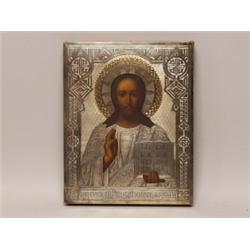 Russian Icon Gilt Silver Oklad