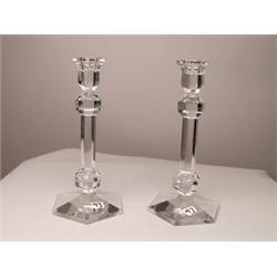 Pr Val St. Lambert Crystal Candlesticks