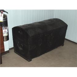 Antique German Metal Bound Chest