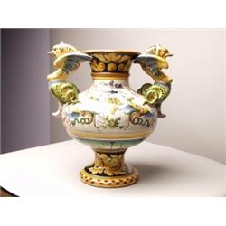 Italian Faience Painted Urn